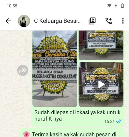 Pengiriman Papan Bunga Duka Sumbersari Butuh